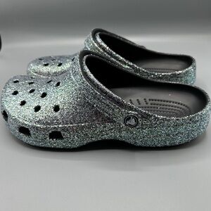 Crocs Classic Glitter Clog Men’s Size 12 Silver Aqua Green Purple